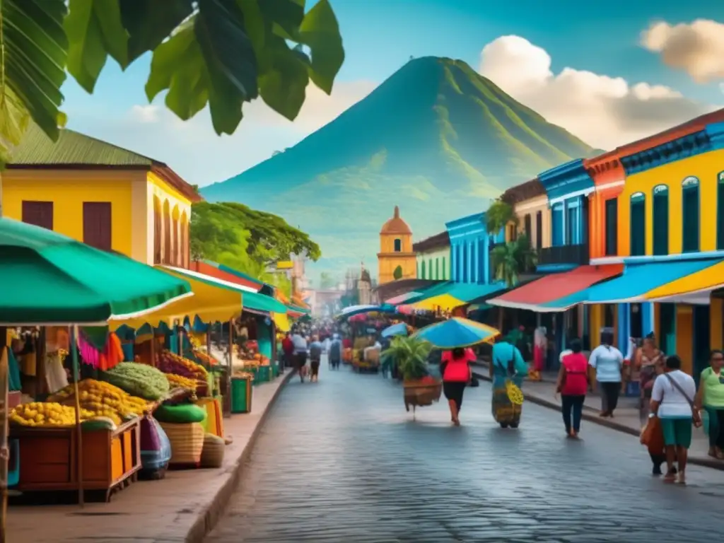 Ciudad vibrante en Centroamérica Guía seguridad viajeros maduros América Central - Ciudad vibrante y pintoresca, mercado bullicioso, edificios coloniales y montañas verdes