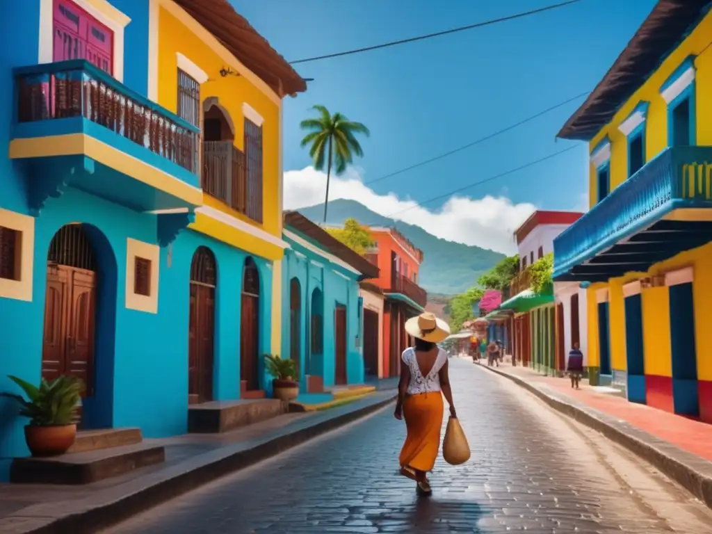 Viajero maduro explorando ciudad centroamericana Guía seguridad viajeros maduros América Central - Explorando vibrantes calles de una colorida ciudad centroamericana