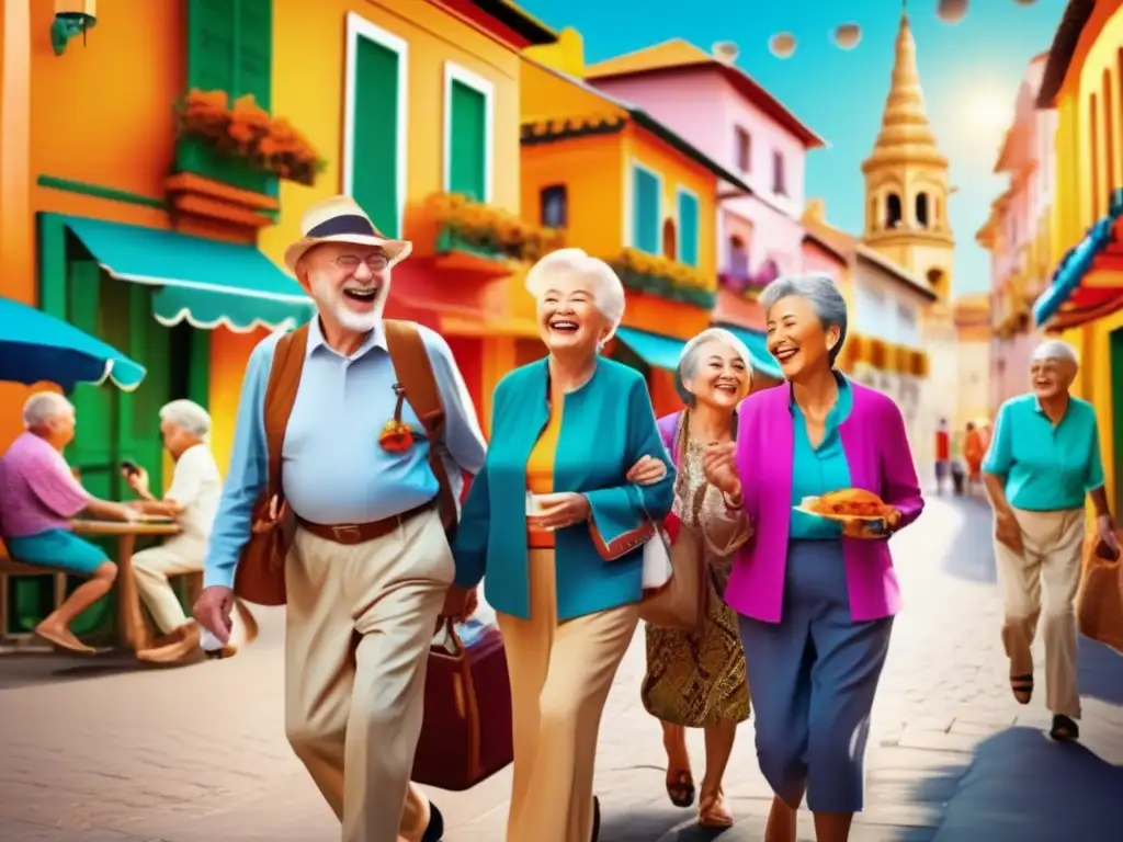 Aventura de viaje para seniors en ciudad extranjera Viajes seniors: explorando ciudades, disfrutando gastronomía y conociendo locales y culturas