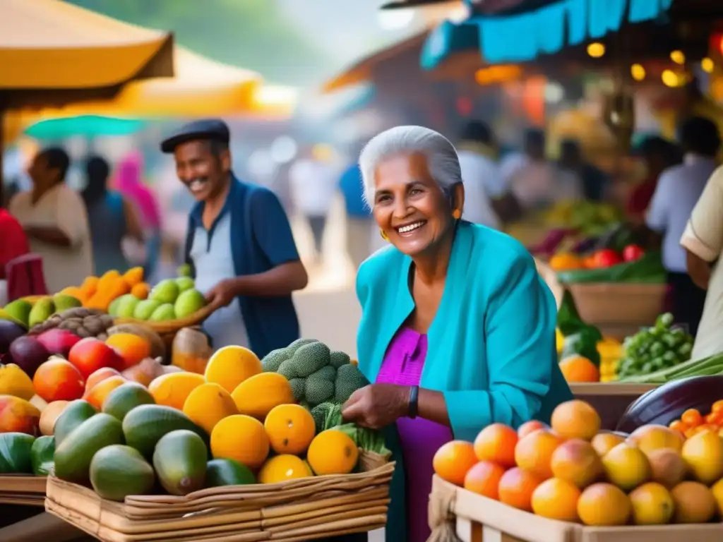 Viajero senior explorando mercado local vibrante Viajar solo como senior: mercado local lleno de vida