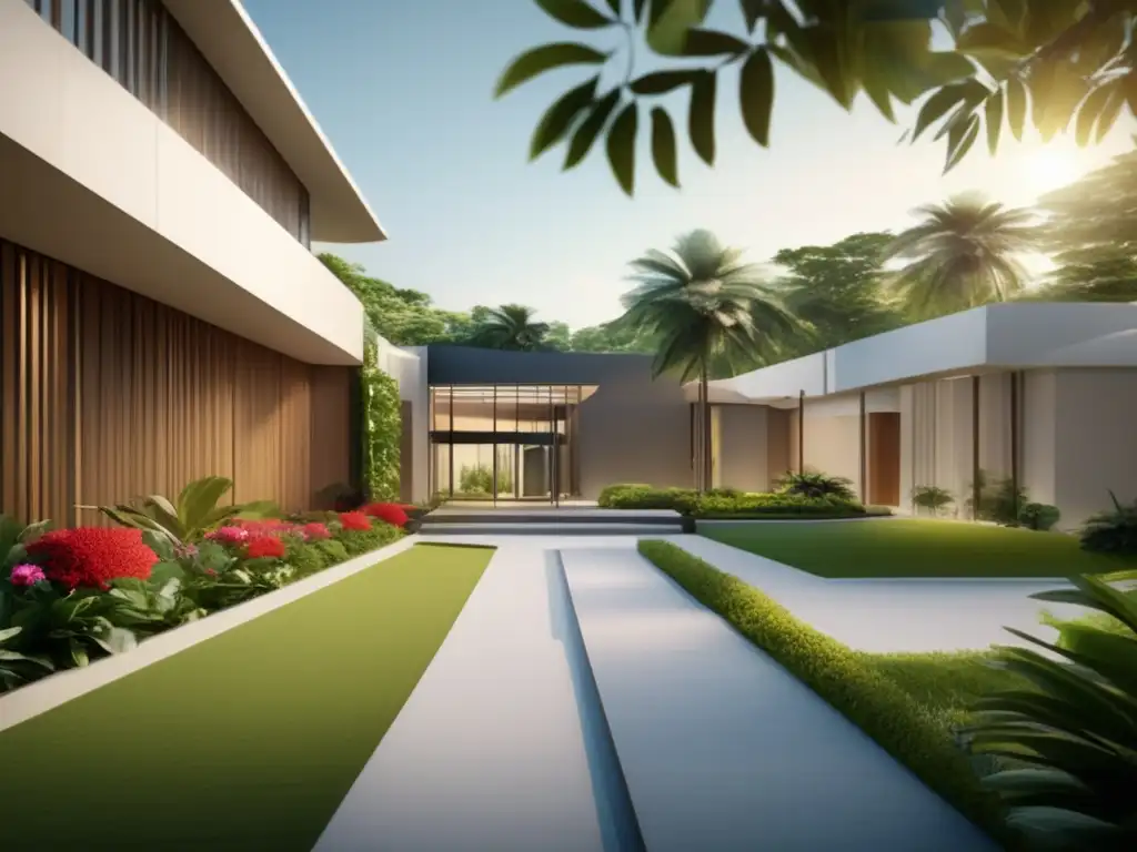 Hospital moderno rodeado de naturaleza Un moderno centro médico rodeado de exuberante vegetación, destinado al turismo médico para seniors
