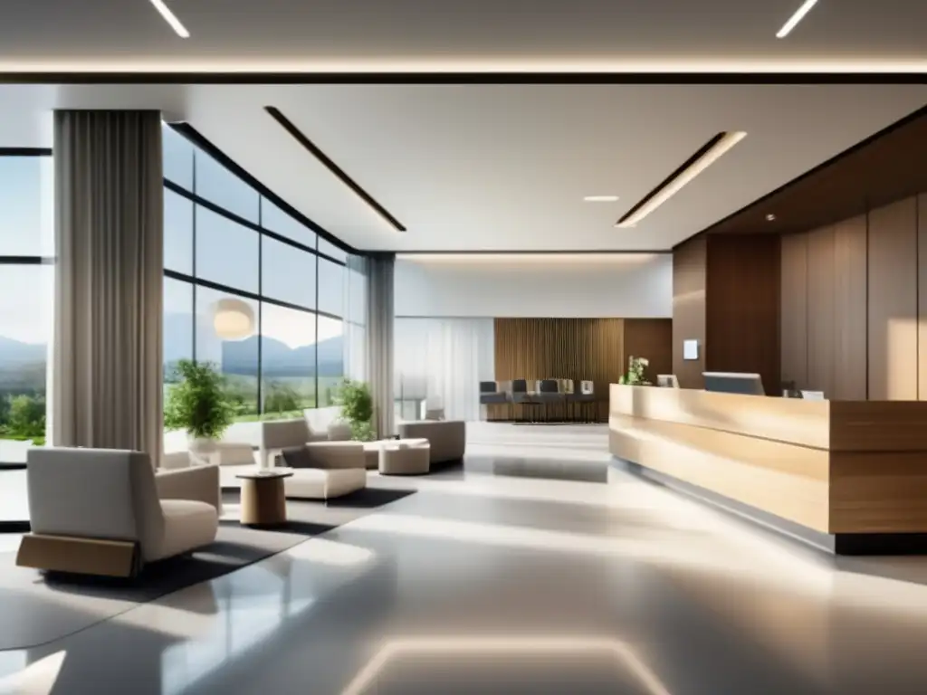 Moderna instalación médica para turismo Recepción elegante y moderna en centro médico para turismo médico de calidad para viajeros maduros