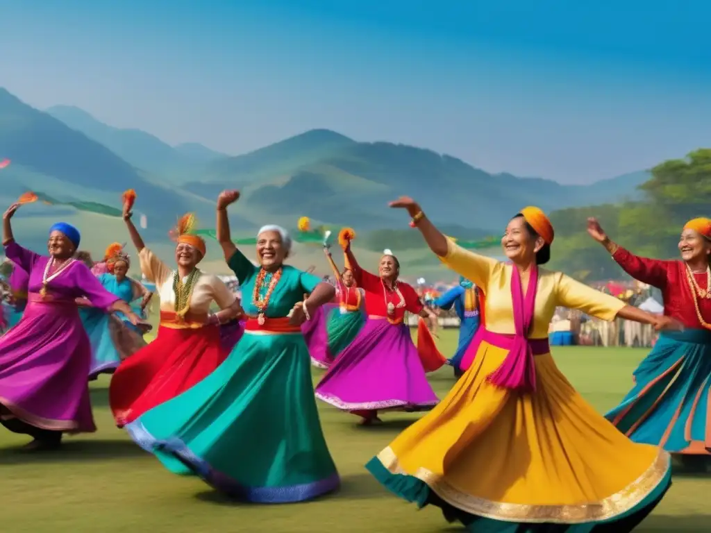Festivales de danza para viajeros senior en un escenario vibrante con alegría y camaradería