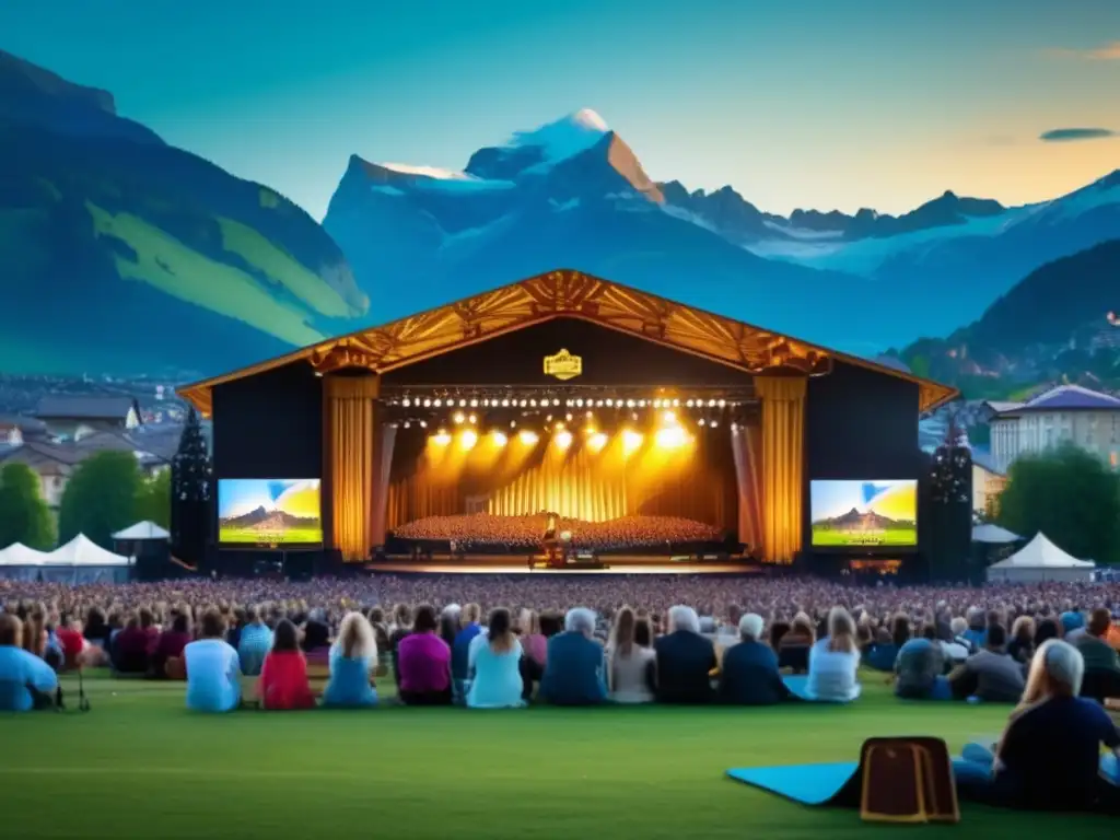 Festival de Lucerna: Concierto mágico en Suiza Festival música clásica en Lucerna, Suiza - Espectáculo mágico en las montañas con orquesta y asistentes de todas las edades