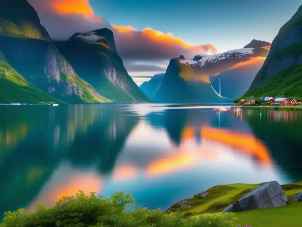 Fiordos de Noruega al atardecer Destinos para viajeros maduros: Fiordos de Noruega al atardecer