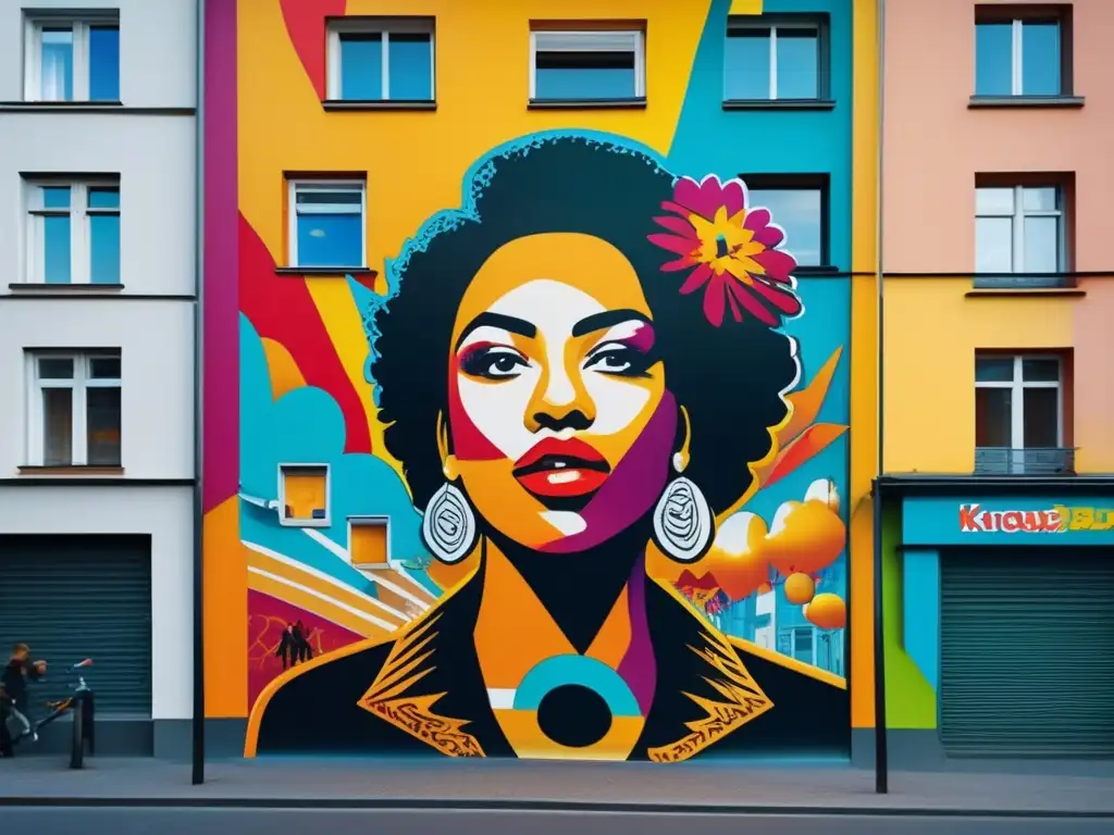 Colorido arte urbano en Kreuzberg, Berlín Arte callejero Berlín para viajeros maduros: explosión de colores y detalles en vibrante imagen de Kreuzberg
