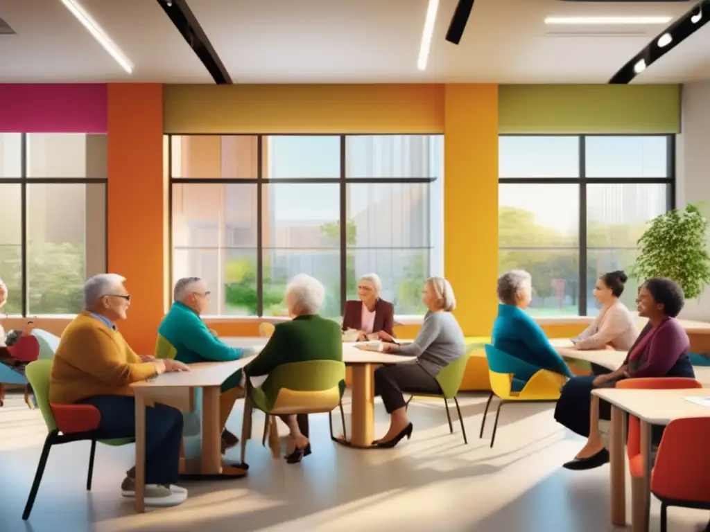 Grupo de adultos mayores en aula de idiomas Destinos ling
