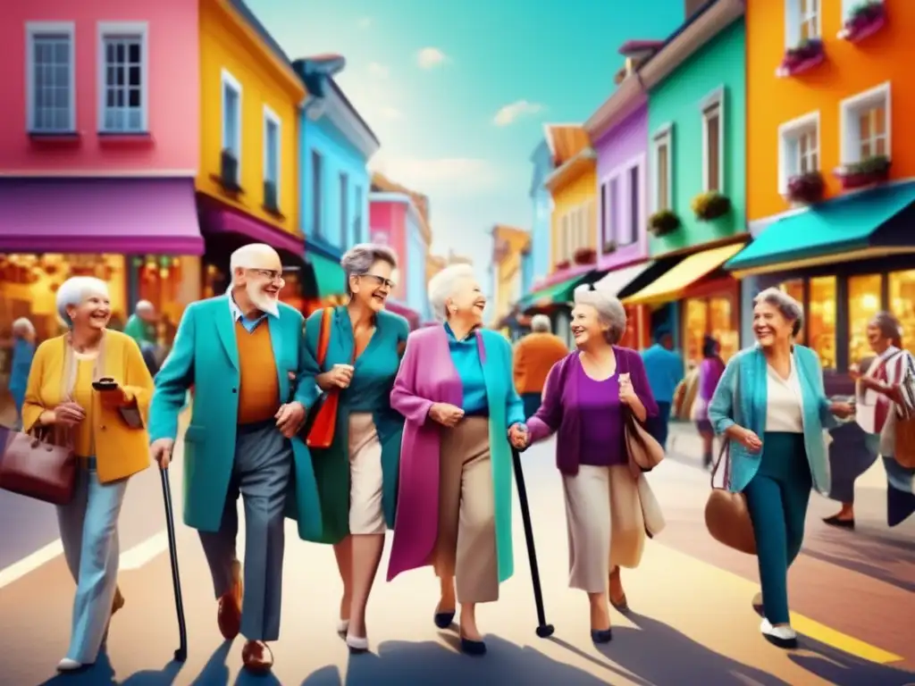 Grupo de adultos mayores explorando ciudad vibrante Grupo de seniors explorando una ciudad vibrante - Agencias de viajes para seniors