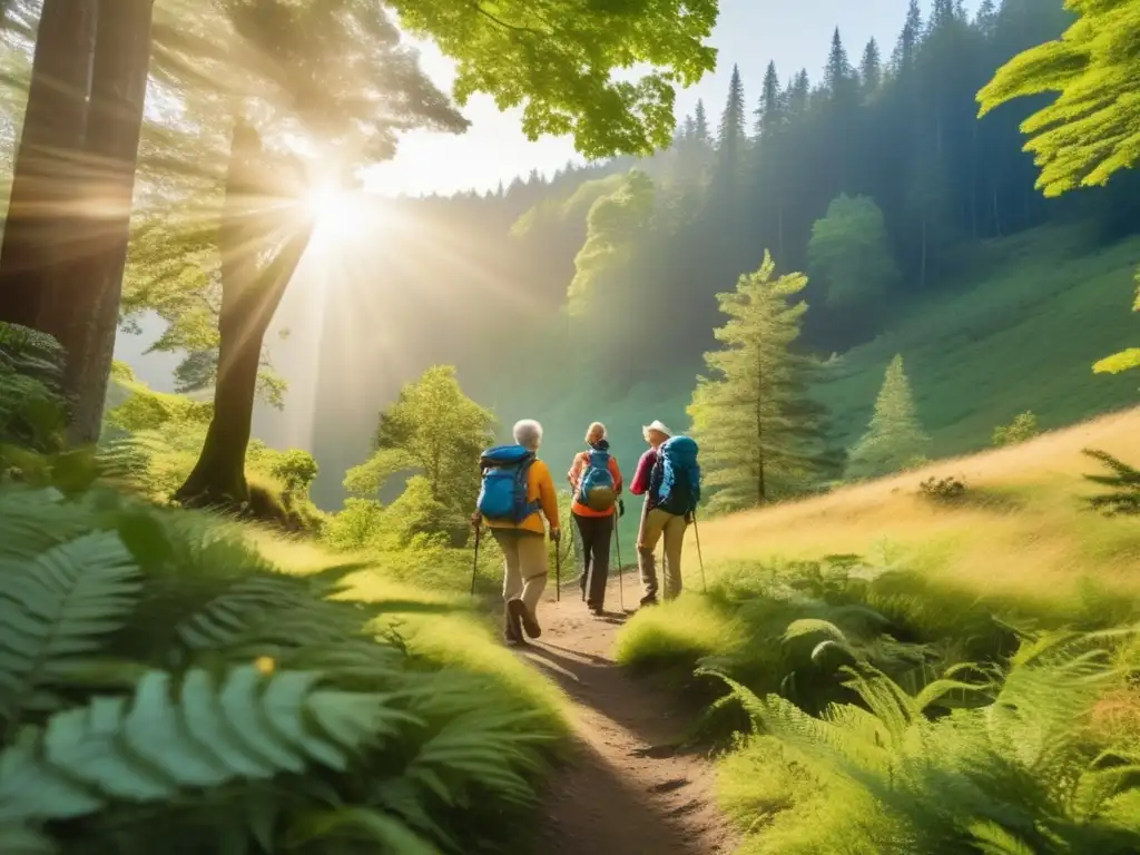 Hikers seniors en paisaje natural Experiencias de viajes senior en destinos naturales