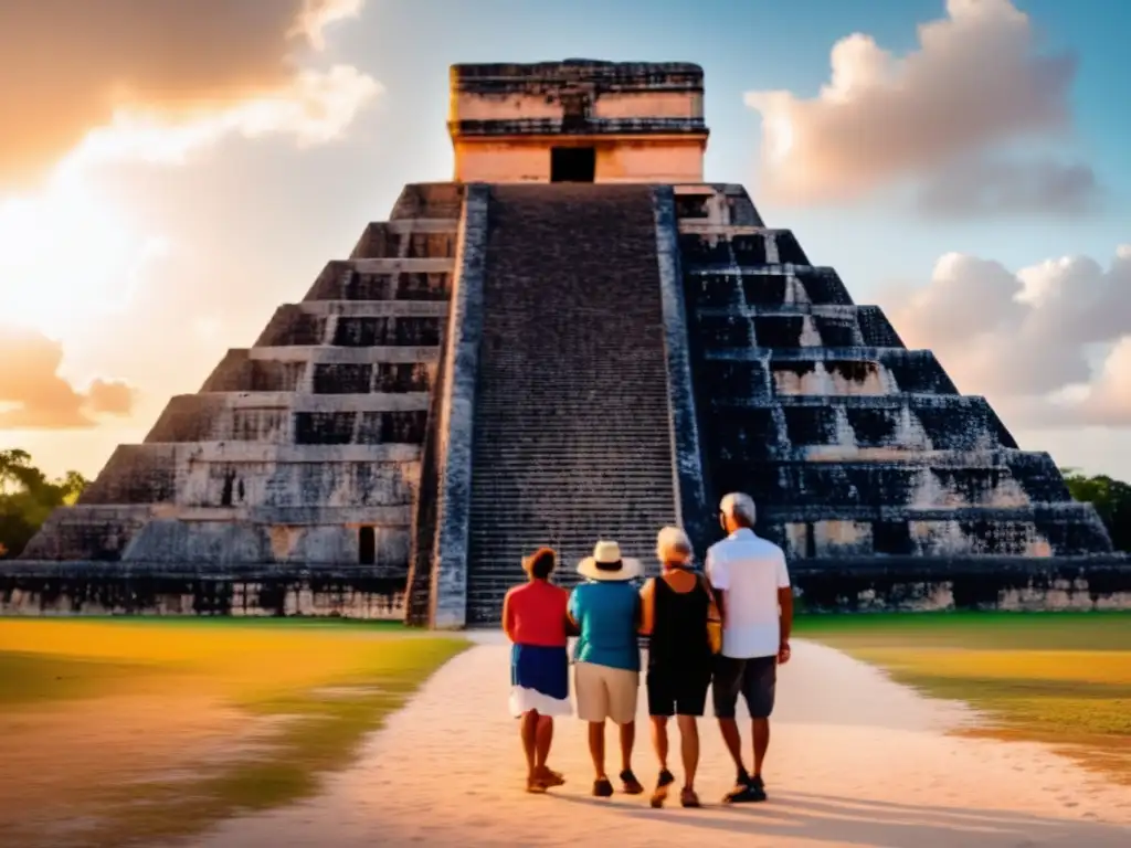Viaje cultural a la pirámide maya Destinos históricos para viajeros senior en la majestuosa pirámide maya de Yucatán