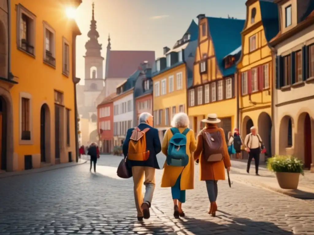 Seniors explorando encanto europeo Rutas de viaje históricas para seniors en encantadora ciudad europea