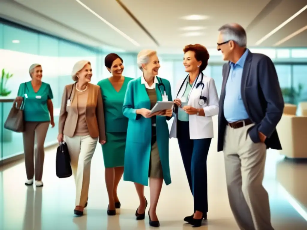 Viaje médico seguro y feliz para adultos mayores Turismo médico para viajeros senior en instalación moderna y espaciosa con personal amable y profesional