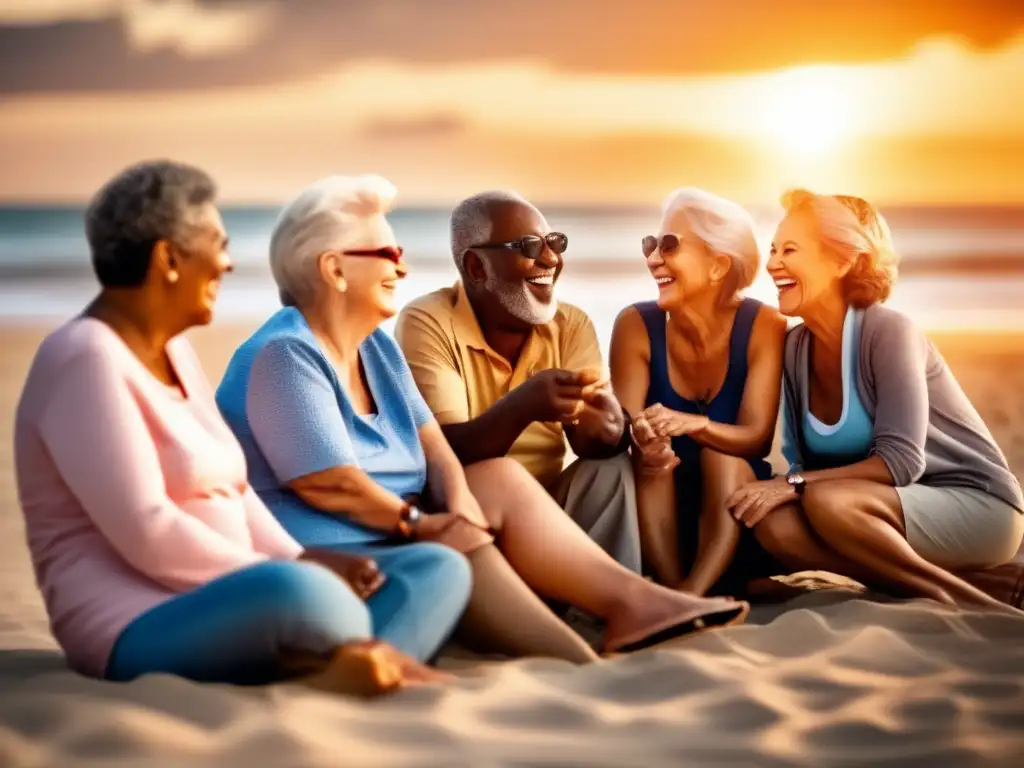Seniors disfrutando la playa Unidos en la playa: Consejos viaje senior solitario o grupo