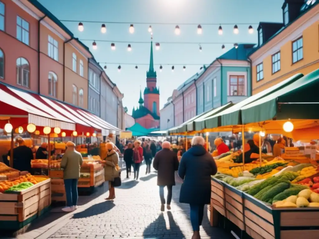 Mercado de alimentos vibrante en Helsinki Mercado de alimentos en Helsinki: Experiencias gastronómicas para viajeros maduros
