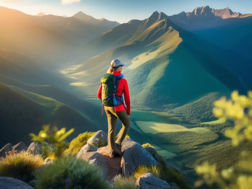 Senderismo en montaña: un paisaje impresionante Senderismo para viajeros maduros en paisaje montañoso