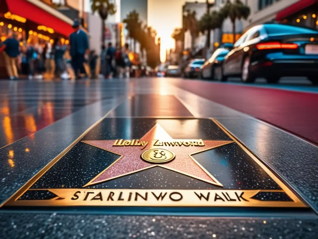 Paseo de la Fama de Hollywood: escena vibrante y legendaria Paseo de la fama de Hollywood en Los Ángeles: vibrante escena con estrellas, turismo para mayores