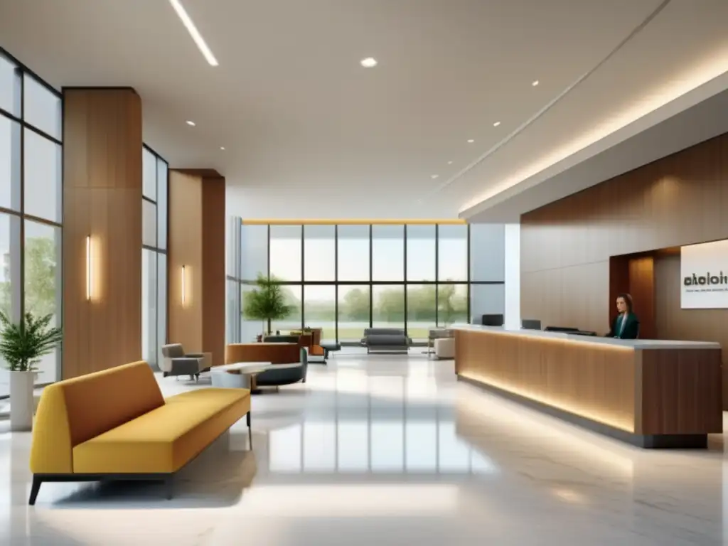 Hospital moderno y acogedor con diseño minimalista Lobby hospitalario moderno: turismo médico para viajeros senior