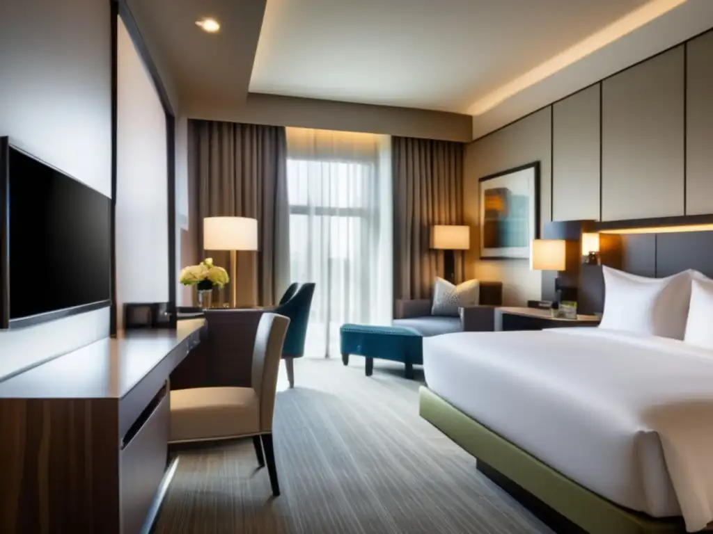 Habitación accesible de hotel de lujo con diseño moderno y comodidades