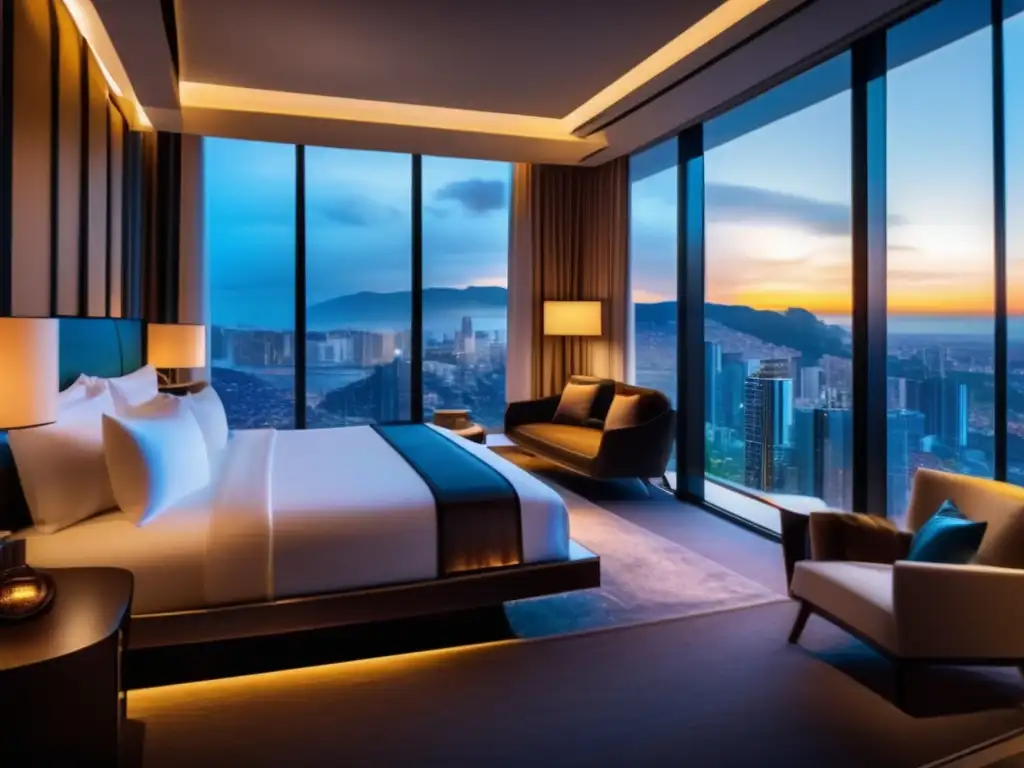 Lujosa habitación de hotel segura y confortable Una habitación de hotel segura y lujosa para viajeros seniors en América del Sur