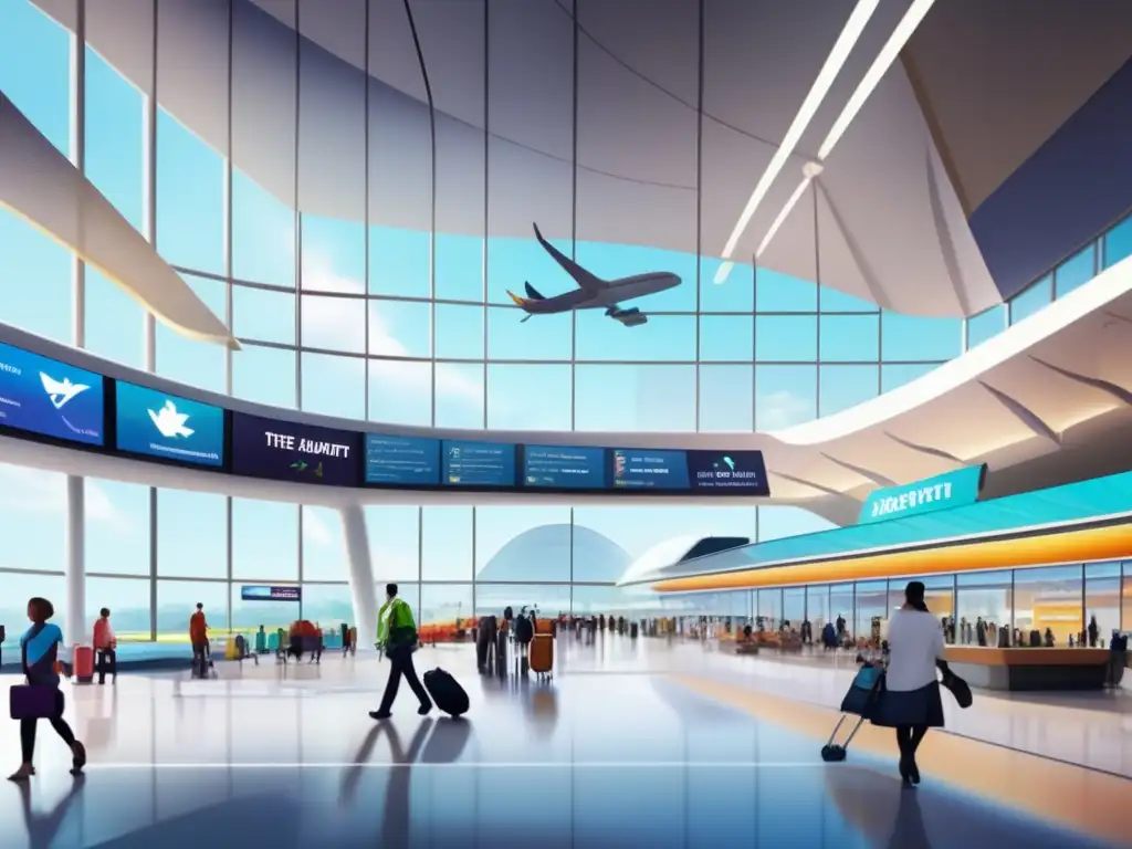 Terminal de aeropuerto inclusivo y accesible Moderno aeropuerto accesible y vibrante, viajes inclusivos para personas con movilidad reducida