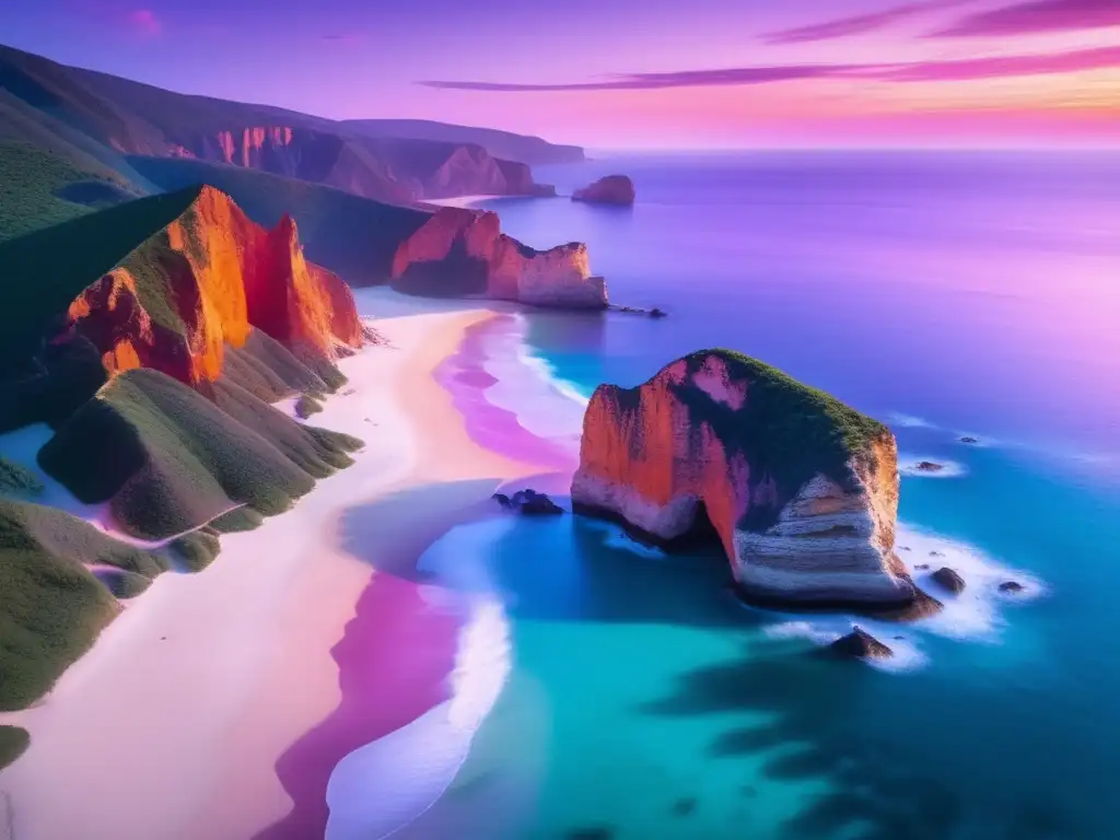 Paisaje costero al atardecer Descubriendo el ritmo perfecto del viajero maduro en una imagen 8K de una serena costa al atardecer