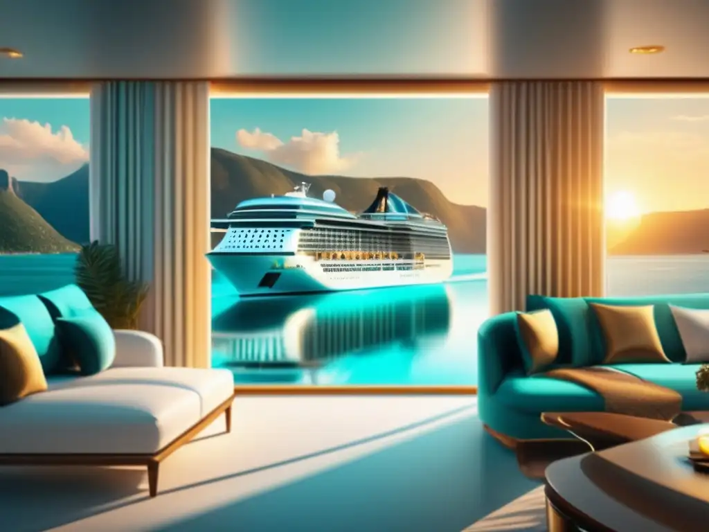 Crucero de lujo navegando en aguas turquesas Crucero seguro para viajeros maduros en aguas turquesas