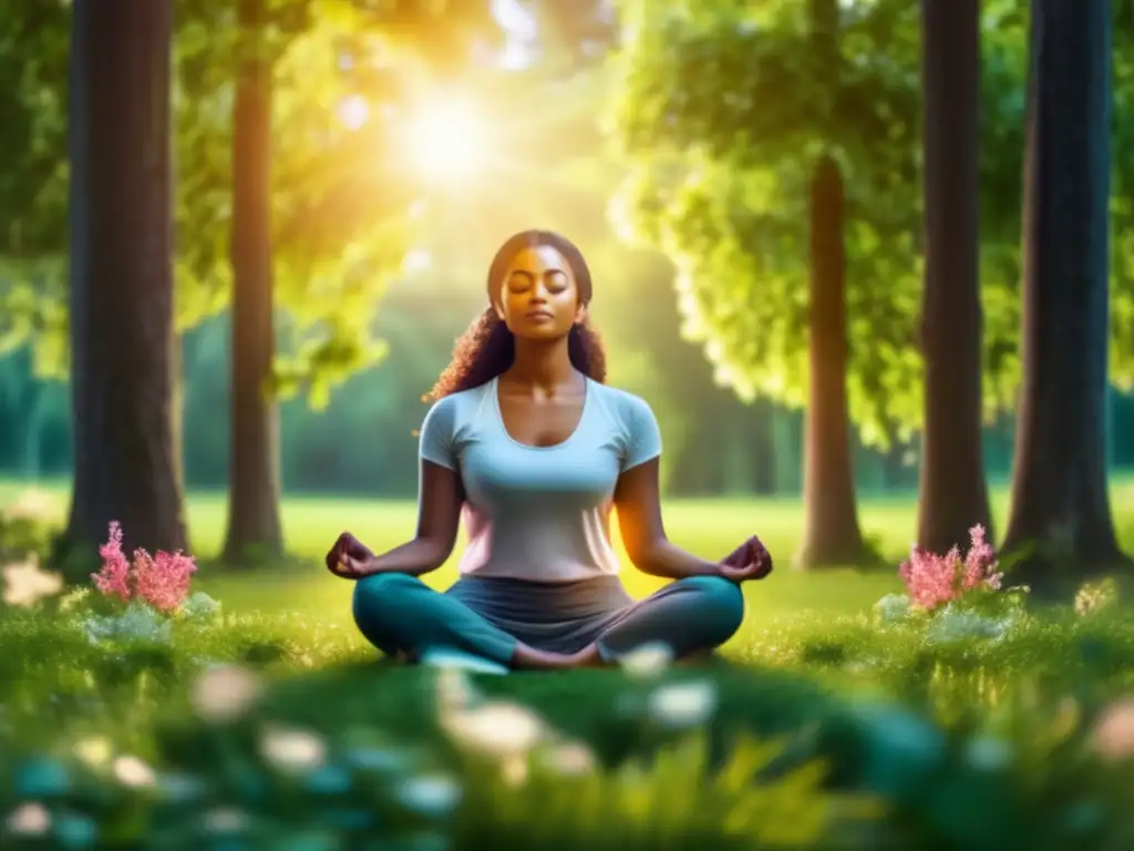Meditación en serenidad y paz Preparación viajes médicos mente y emociones - Persona meditando en un entorno sereno y pacífico