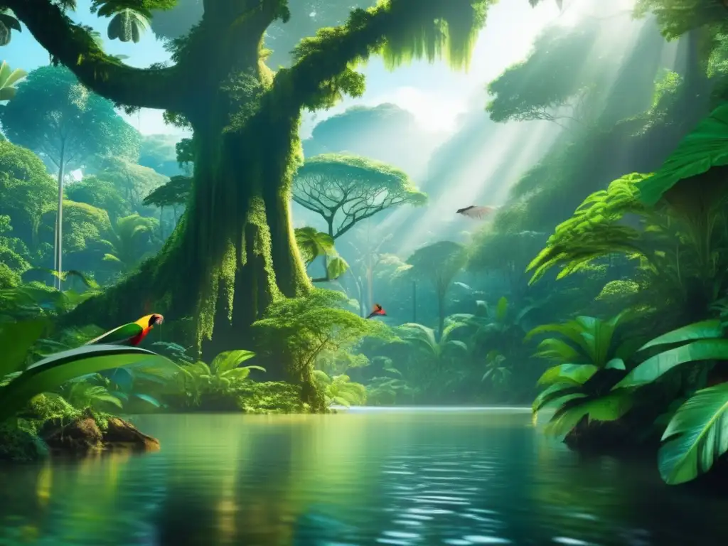Excursiones ecológicas para viajeros maduros en un exuberante y sereno bosque tropical con aves exóticas, arroyo cristalino y majestuosas montañas