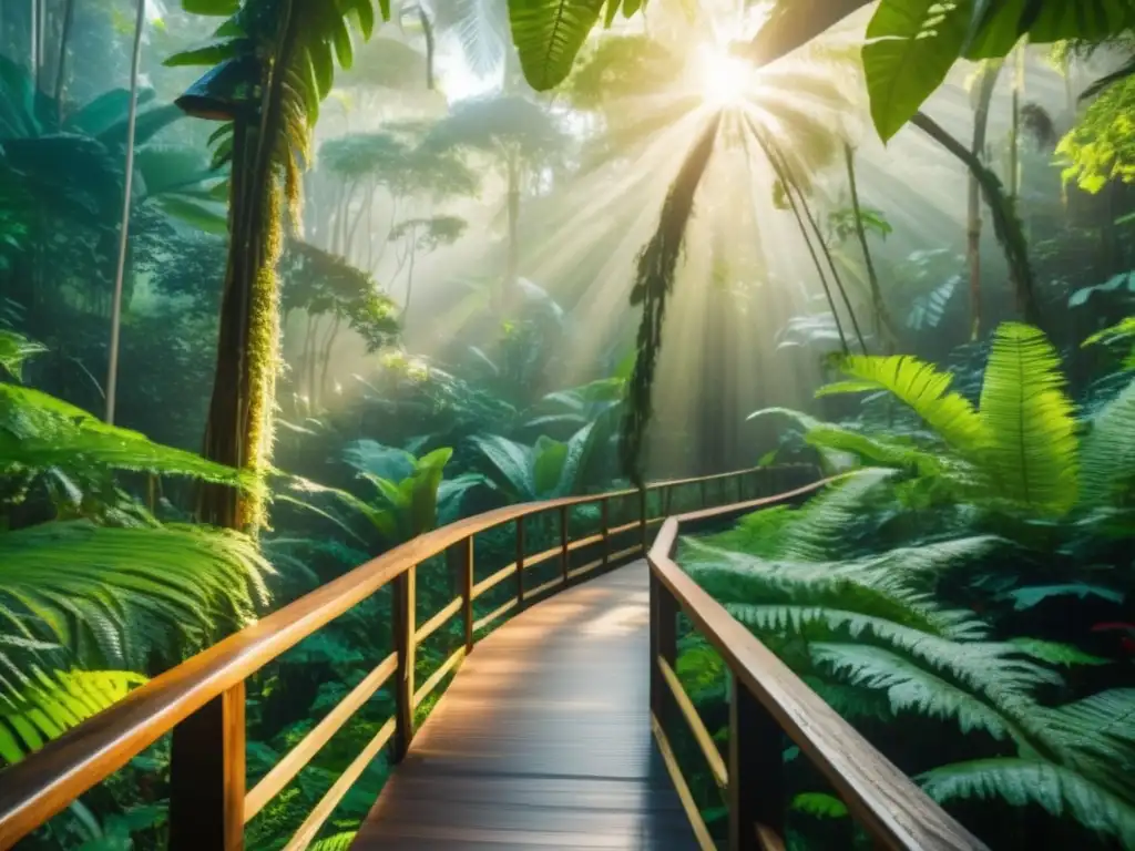 Imagen fascinante de bosque tropical con beneficios ecoturismo viajeros mayores