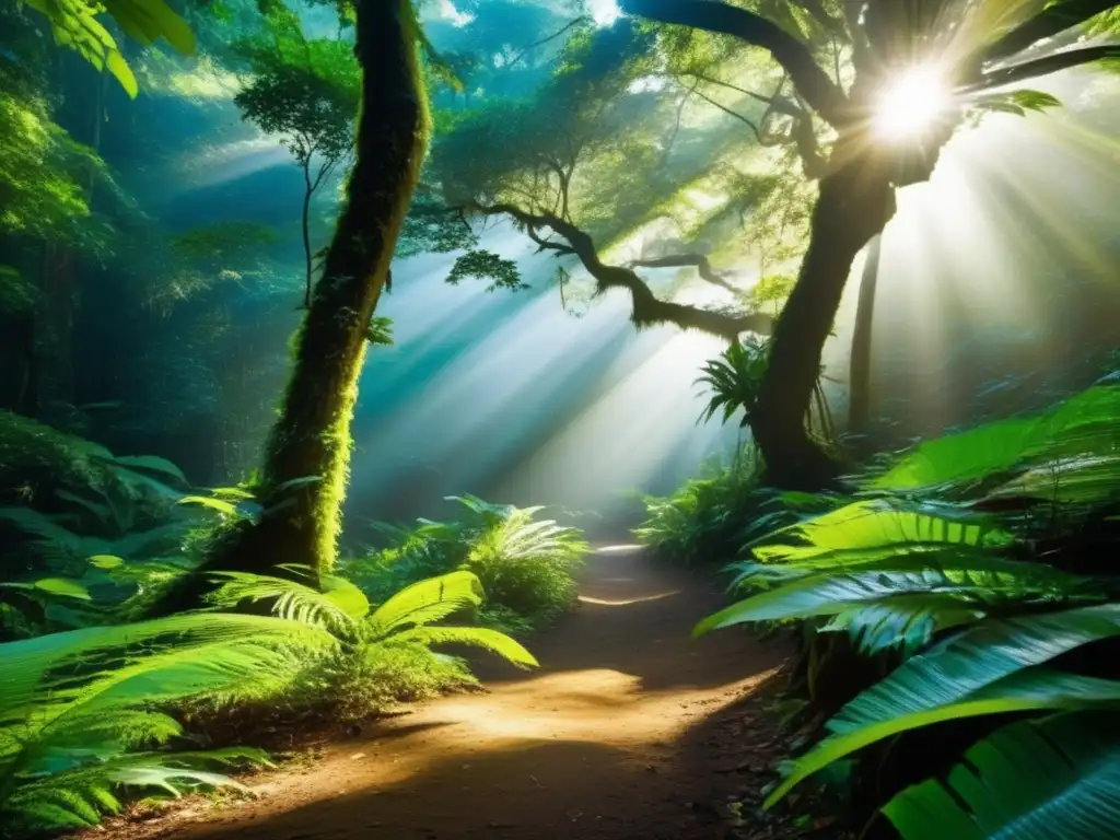 Exuberante selva tropical invita a explorar Ventajas ecoturismo para viajeros maduros: exuberante selva, sendero, flora nativa, tucanes majestuosos