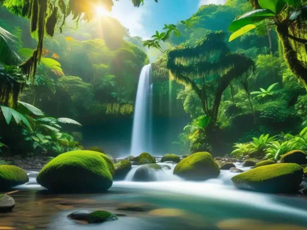 Paraíso tropical en Costa Rica Un exuberante paisaje de selva tropical en Costa Rica, ideal para viajes de rejuvenecimiento y admiración