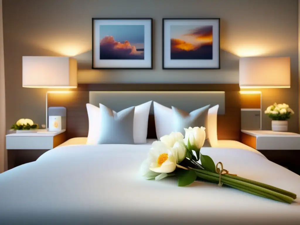 Hospitalidad y confort en una habitación serena Habitación hospitalaria serena y reconfortante con comodidades modernas - Coberturas de seguro de viaje para mayores