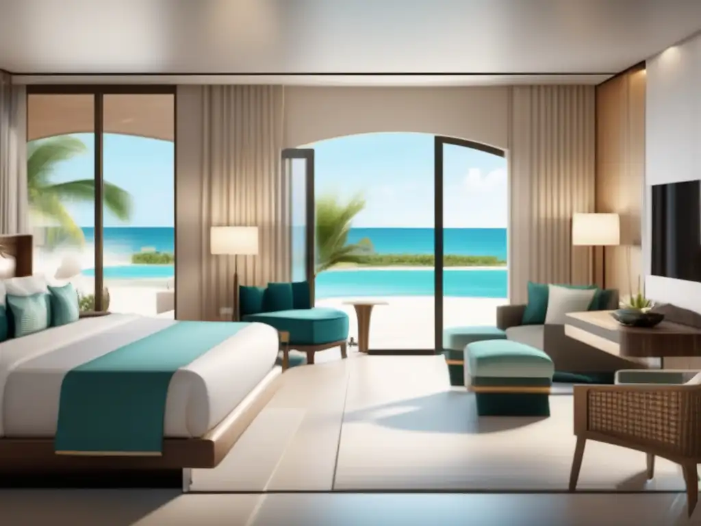 Vacaciones accesibles en resort de playa Habitación accesible y moderna en un resort de playa para personas con discapacidad: Viajes accesibles para personas con discapacidad