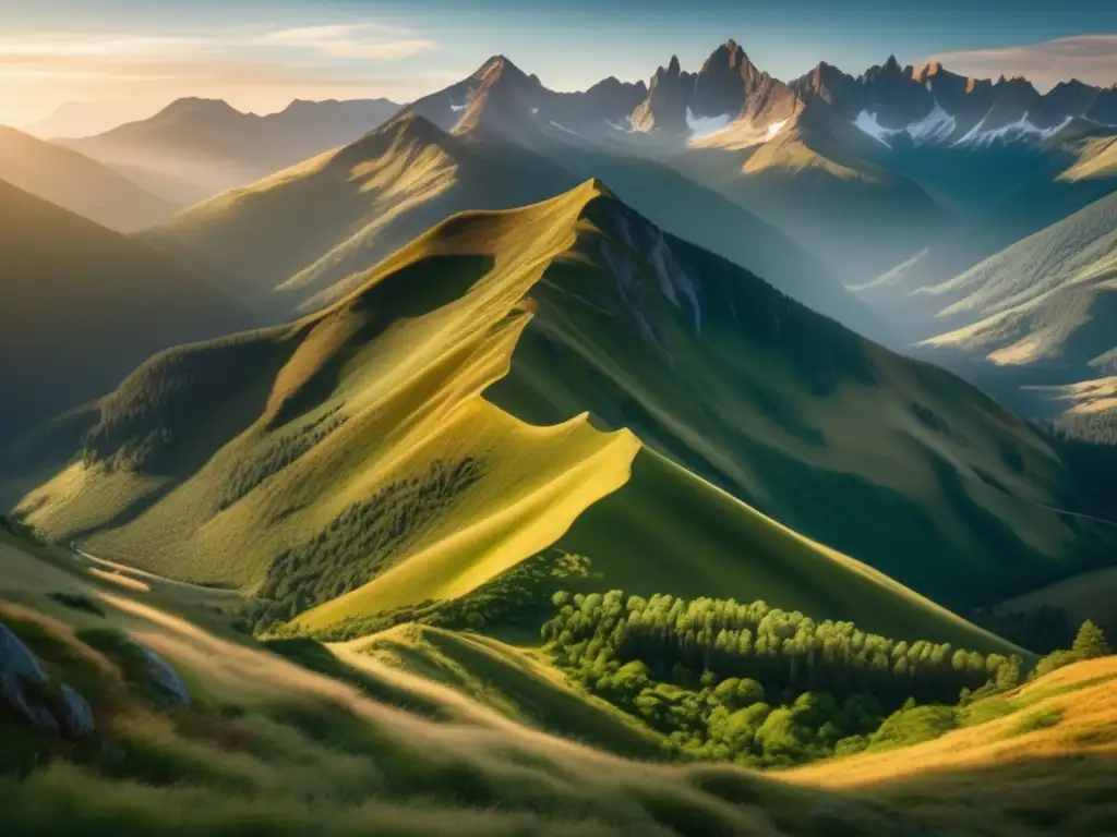 Montañas serenas y vírgenes invitan a aventureros Senderismo para viajeros maduros: aventuras en la naturaleza - Montañas majestuosas, sendero sereno y paisajes vívidos