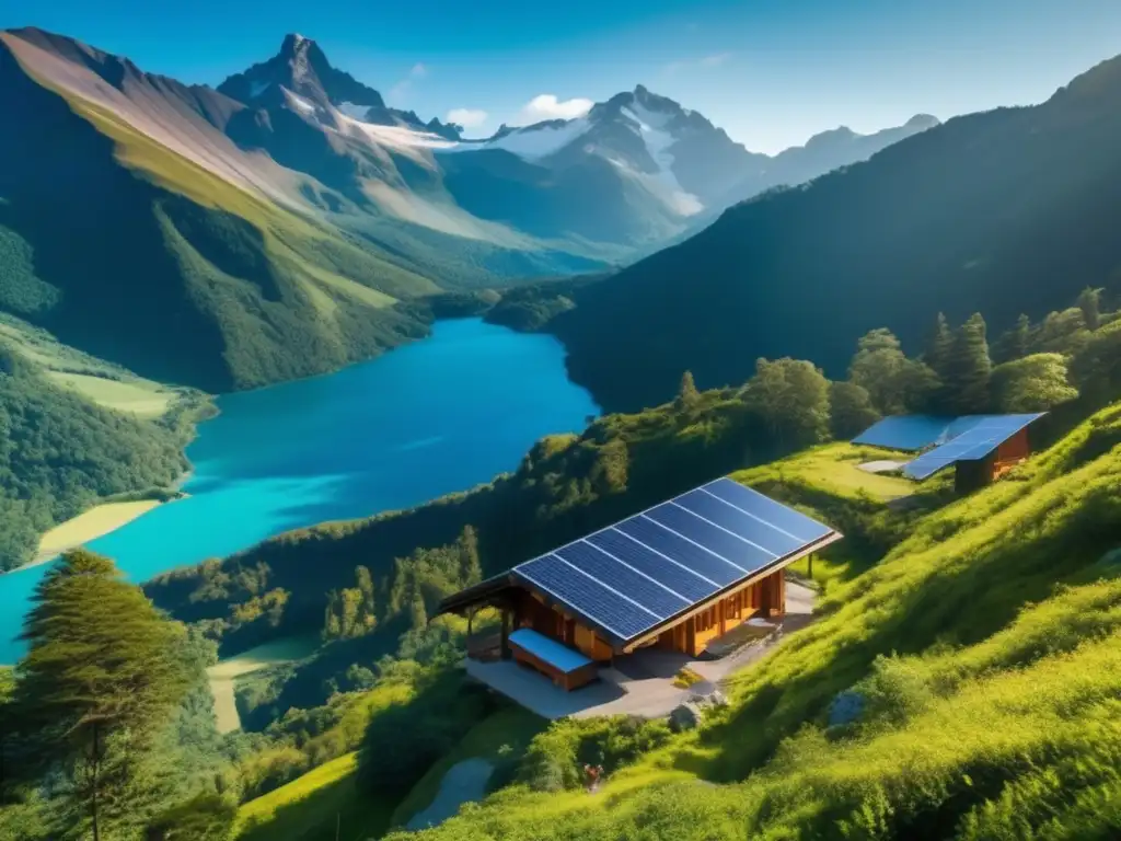 Paisaje montañoso sostenible con ecoturismo Paisaje montañoso sostenible con turismo ecofriendly: Beneficios del turismo sostenible en viajes