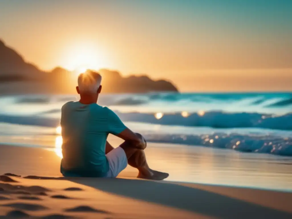 Relajación en la playa: Ejercicio de Respiración Cuadrada Viajero practicando