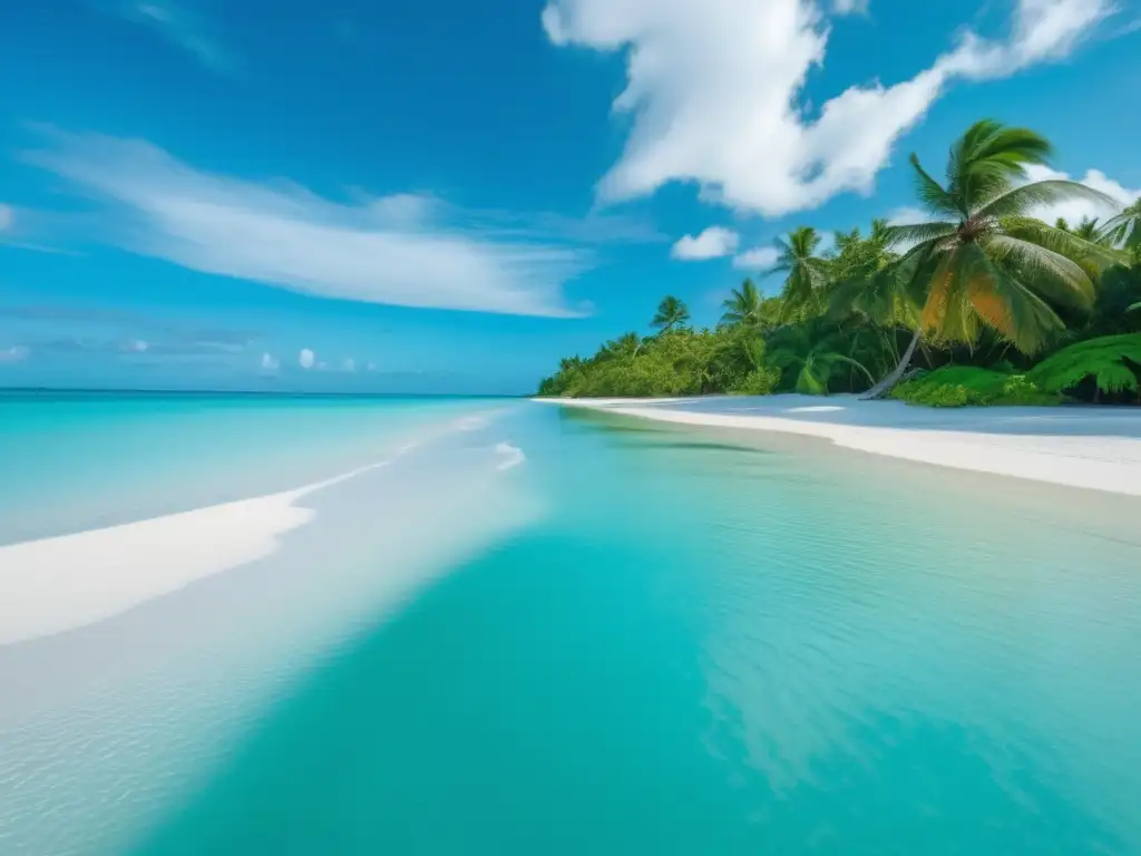 Paraíso tropical para relajarse Playa tropical tranquila con aguas cristalinas y palmeras - Finanzas para viajeros maduros seguros