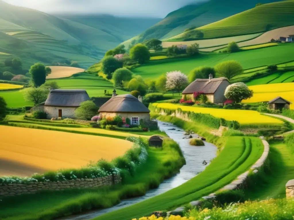 Hermoso paisaje rural para viajeros seniors Destinos rurales para viajeros senior en una imagen 8k ultradetallada que captura la esencia de tranquilidad y belleza de un destino rural