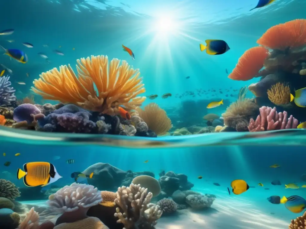 Exploración responsable de un arrecife de coral Destinos buceo ecológico: Exploración responsable en un vibrante arrecife coralino con viajeros maduros