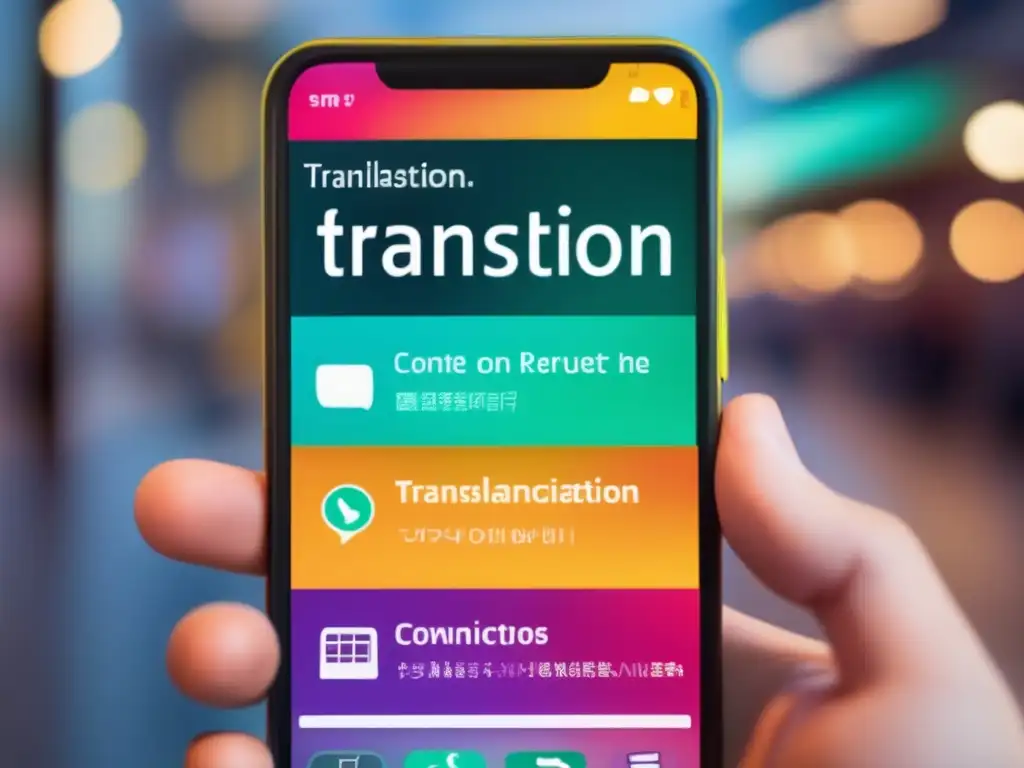 Traductor de idiomas en smartphone Smartphone con app de traducción para viaje genealógico seguro