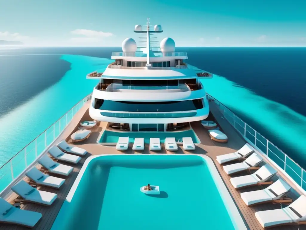 Crucero de lujo navegando en aguas turquesas Crucero 8k ultradetallado en aguas turquesas: relajación y lujo