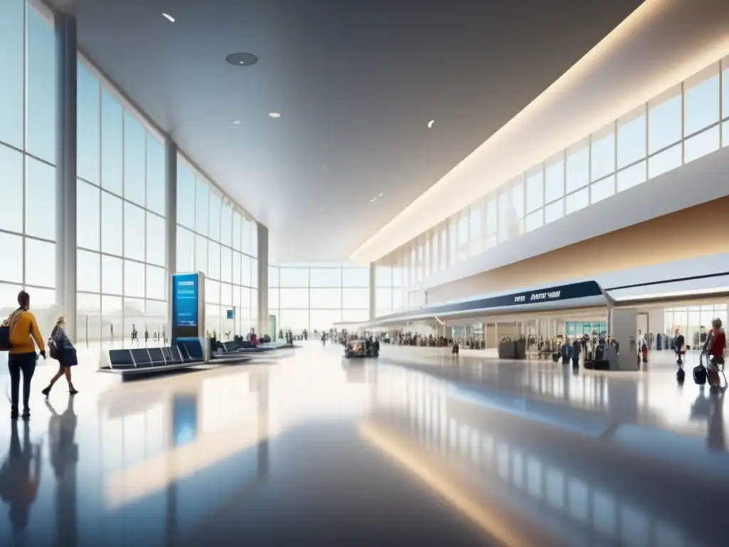 Terminal de viajes inclusivo y accesible Seguros de viaje para personas con movilidad reducida en un aeropuerto accesible y moderno con diversidad y autonomía