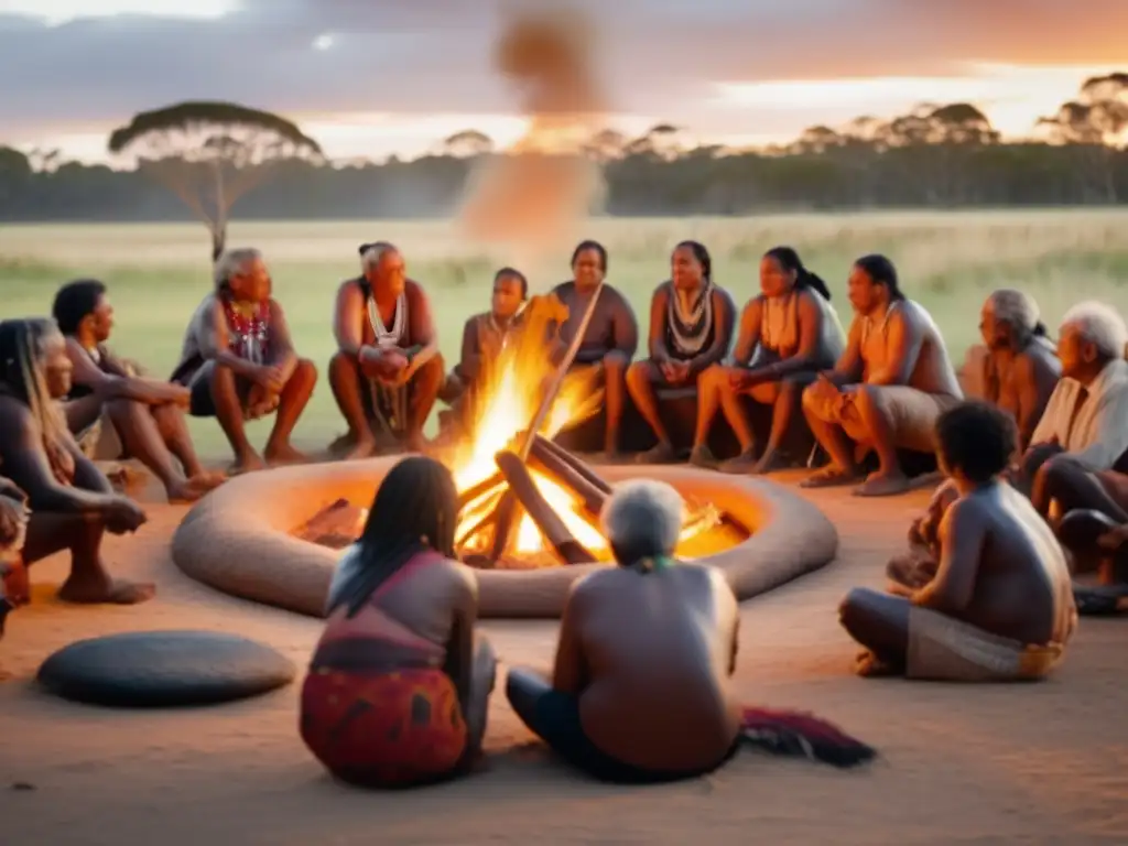 Reunión vibrante de comunidad aborigen Experiencia cultural en Australia: comunidad aborigen vibrante en reunión