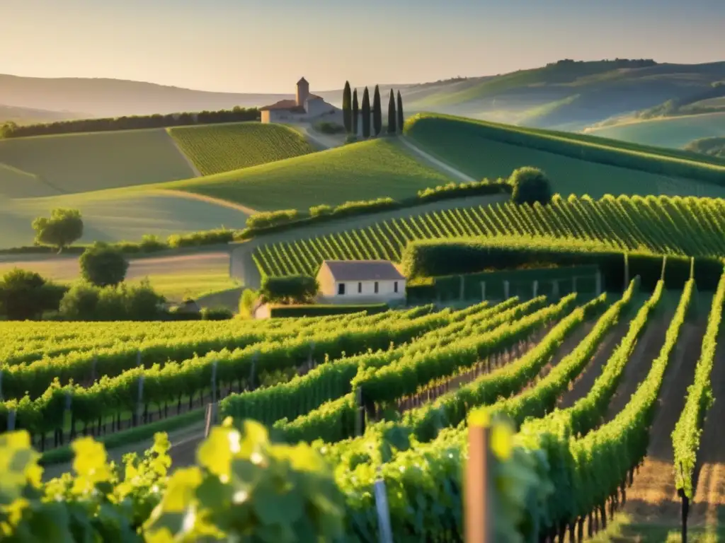 Viñedo encantador en Francia Paisaje de viñedos en Francia para catas de vino para viajeros seniors