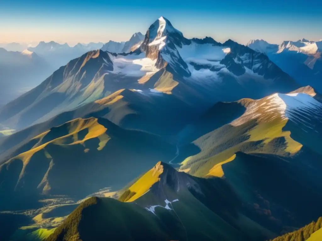 Impresionante imagen 8k de montañas majestuosas y salud en altitud
