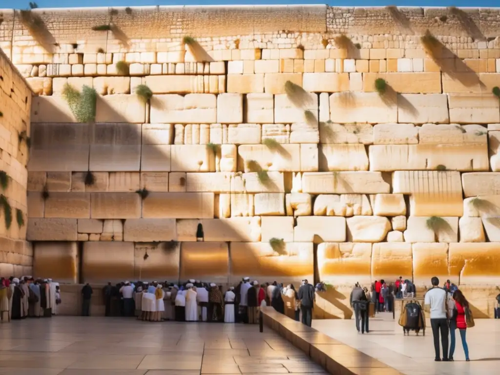 Muro de los Lamentos en Jerusalén Guía de viaje senior Jerusalén: Imagen impresionante de la icónica Muralla Occidental (también conocida como Muro de los Lamentos) en Jerusalén, capturando su grandeza y significado histórico