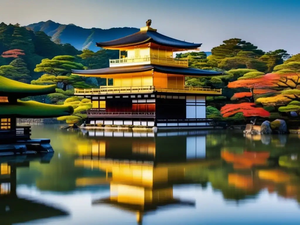 Belleza tranquila del Templo Kinkakuji en Kyoto Experiencias en Kyoto para viajeros maduros: Kinkakuji, el templo dorado, refleja la belleza y riqueza cultural de la ciudad