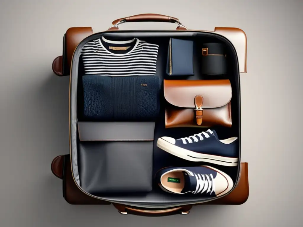 Importancia elección equipaje viajes tercera edad: Maleta bien organizada con ropa, accesorios y estilo para un viaje cómodo y elegante