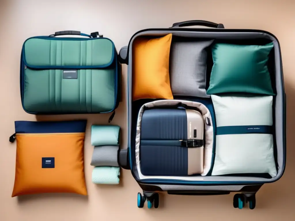 Maleta organizada con bolsas de compresión y organizadores Consejos para viajero senior: optimiza equipaje con bolsas de compresión y organizadores