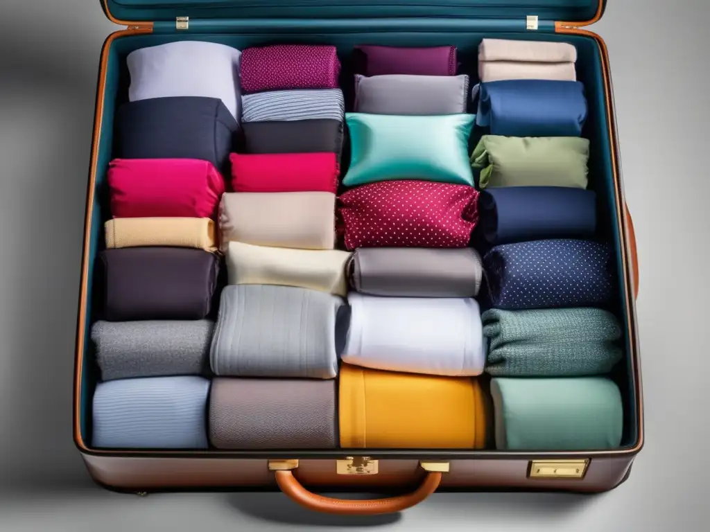 Maleta de viaje con ropa interior cómoda y colorida para adultos mayores Ropa interior de viaje para seniors: maleta organizada con variedad de opciones coloridas y cómodas